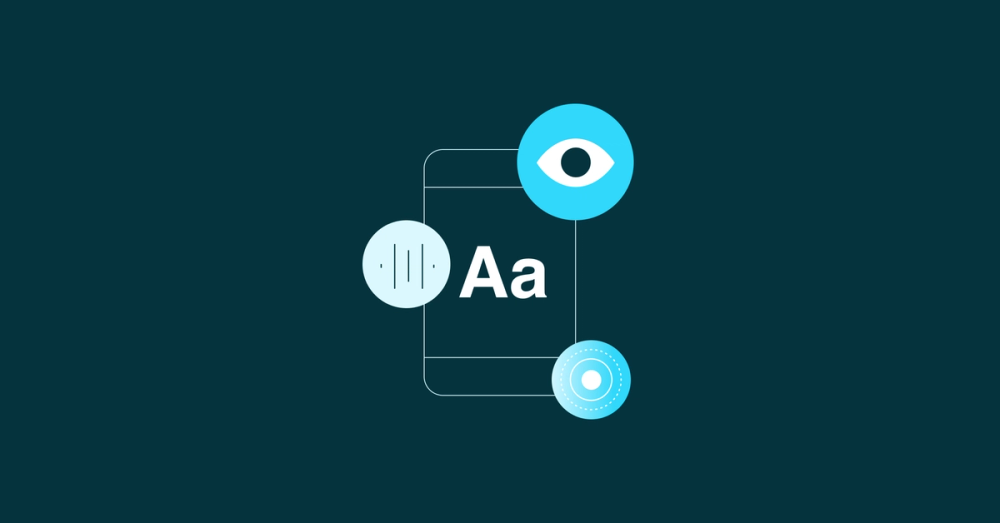 abstract phone image with accessibility icons