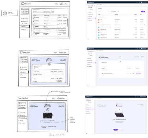 Drawings and UI designs for an app