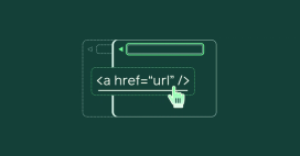 Abstract illustration of an html anchor tag navigating to another url