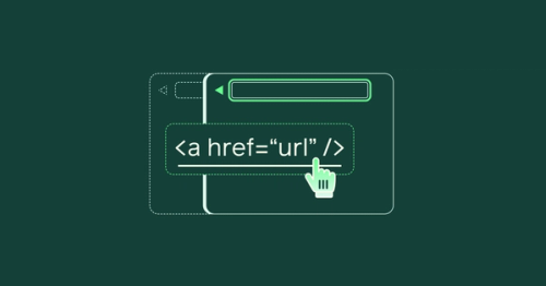 Abstract illustration of an html anchor tag navigating to another url