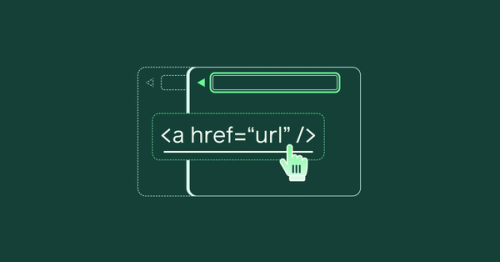 Abstract illustration of an html anchor tag navigating to another url