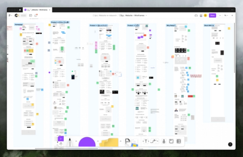 Screenshot of wireframes in Figma
