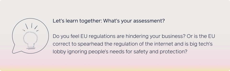 Graphic asking for reader's opinion about EU regulations