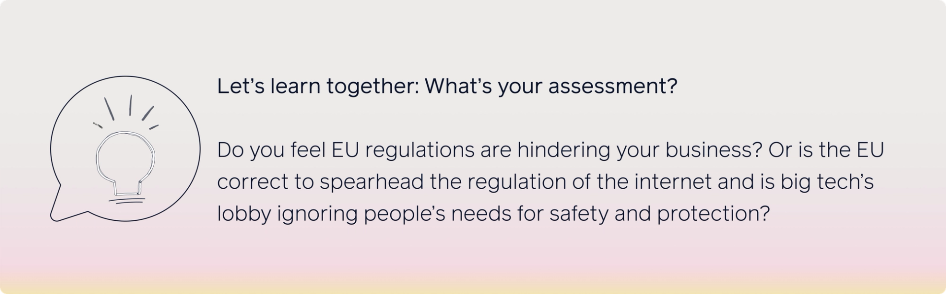 Graphic asking for reader's opinion about EU regulations