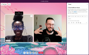 Two team members on video call