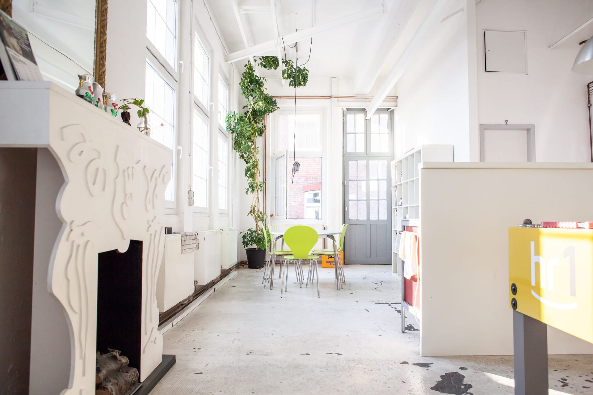 View into the office's kitchen