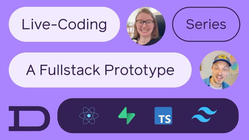 Portraits of the two show hosts alongside icons of the technologies used in this video series