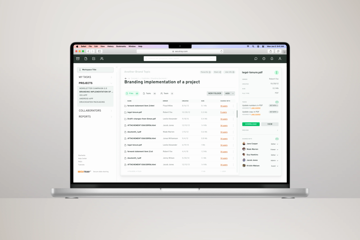 Redesign of a Secure File Sharing Service