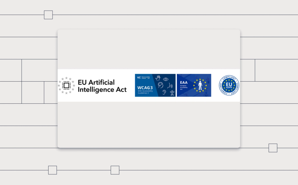 Logos of EU regulations for Ai and Accessibility