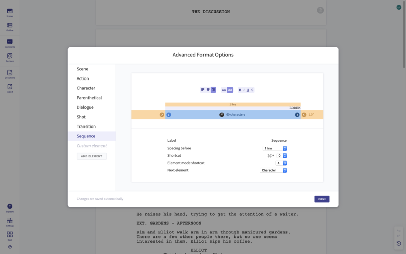 arc studio pro advanced format options