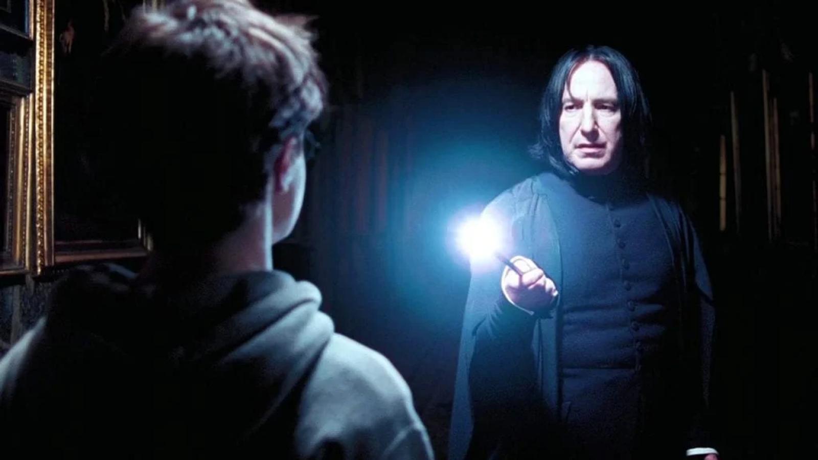 Snape catches Harry Potter out late in Prisoner of Azkaban. He is using his wand as a light. 