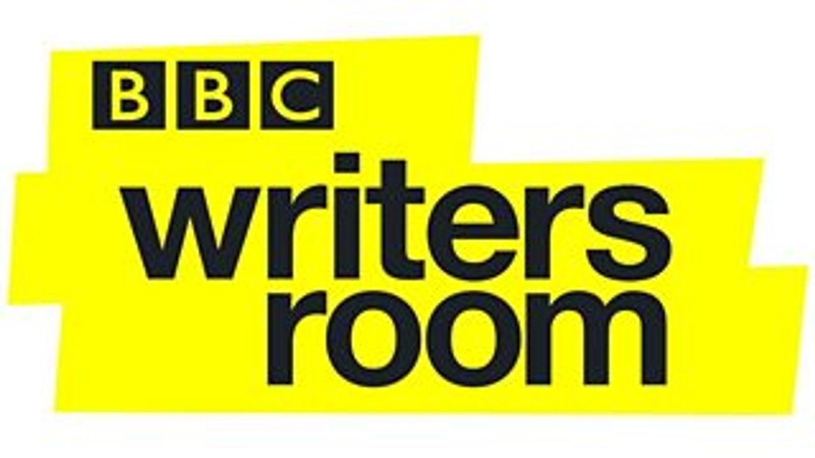 The logo of BBC Writers Room - black writing on a yellow background