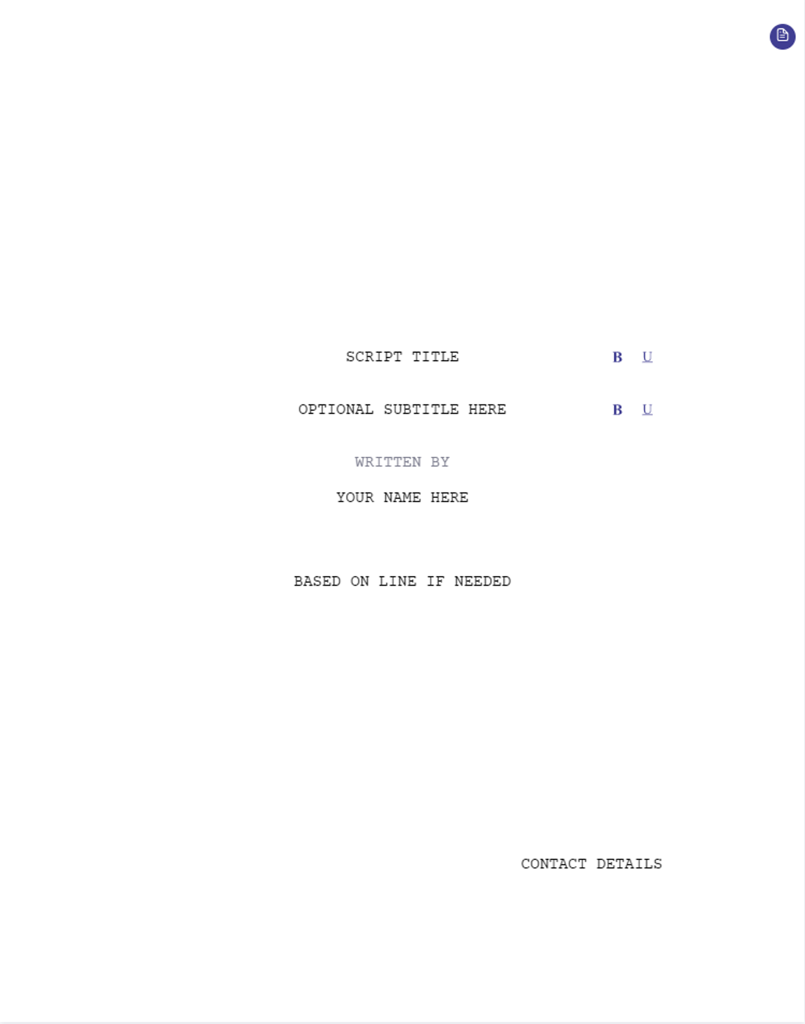 screenplay title page template