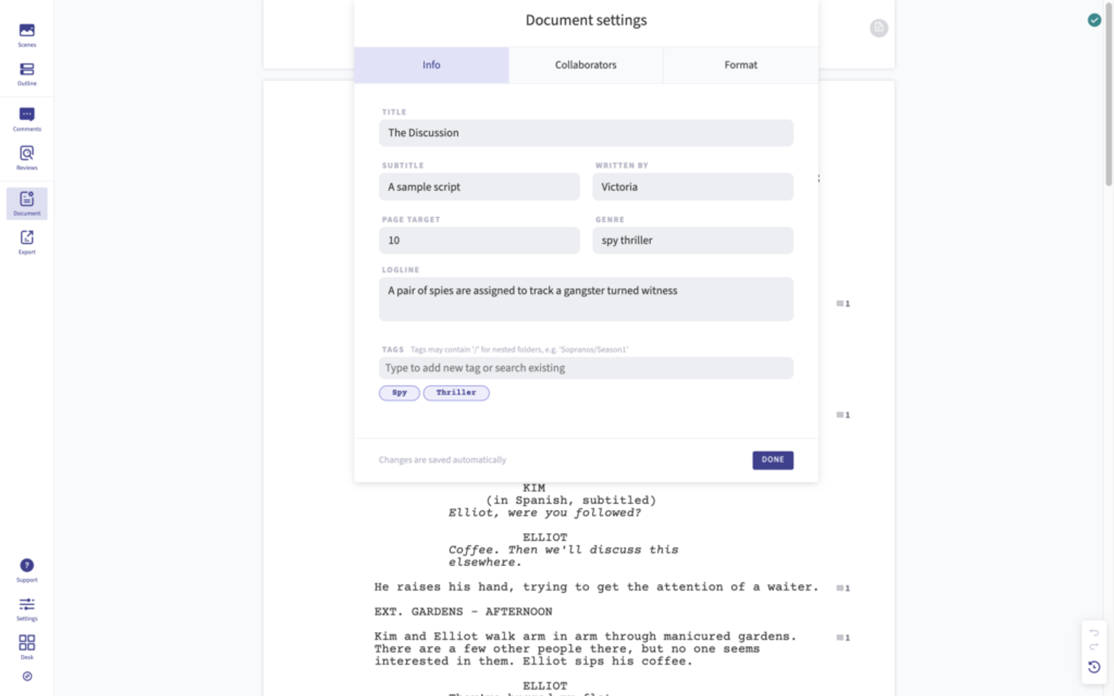 arc studio pro document meta data