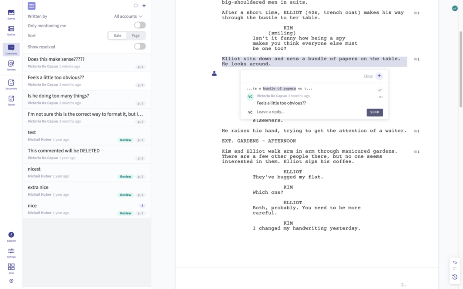 arc studio pro feedback review requests and comment features