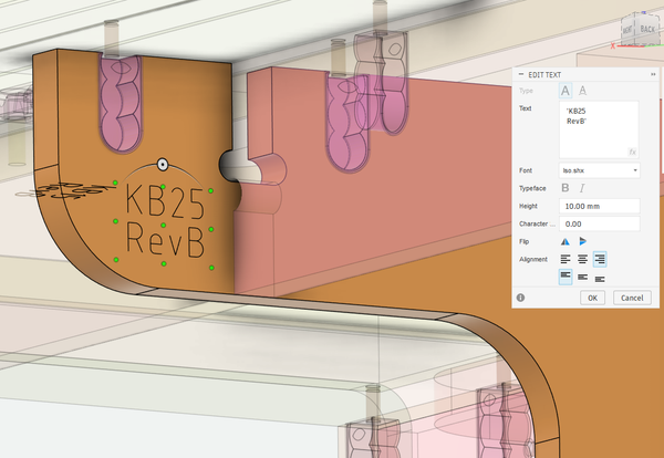 Fusion 360 part engraving text