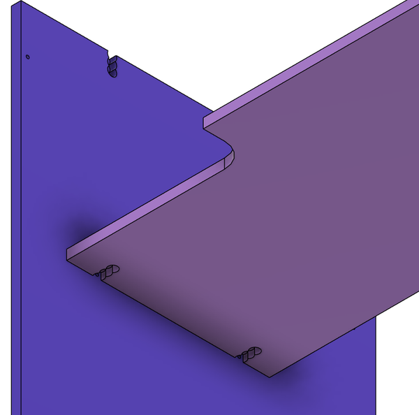 Fastener cutouts created in the carcass panels