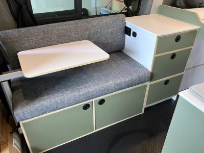 Merceded Sprinter couch, drawers