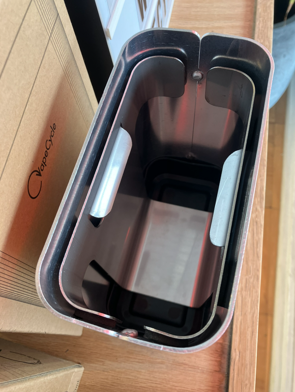 folded stainless insert bag holder