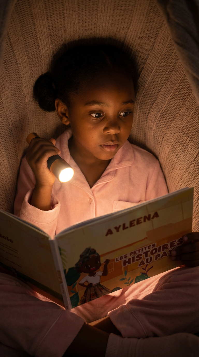 Fille lisant son livre