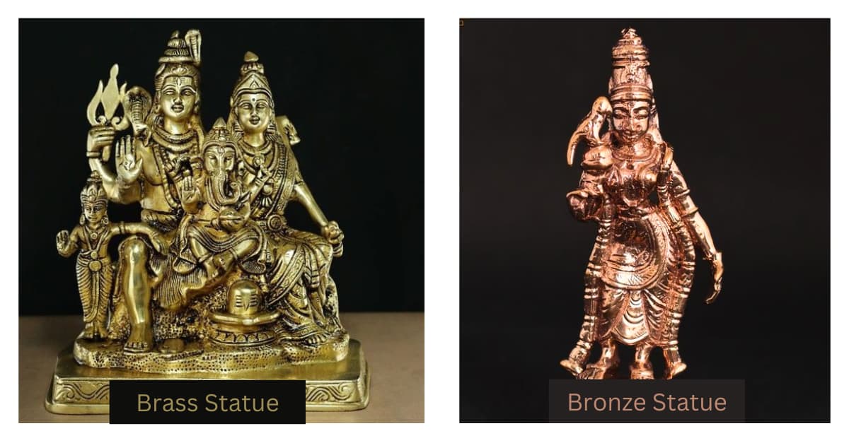 What is the difference between bronze and brass idols?