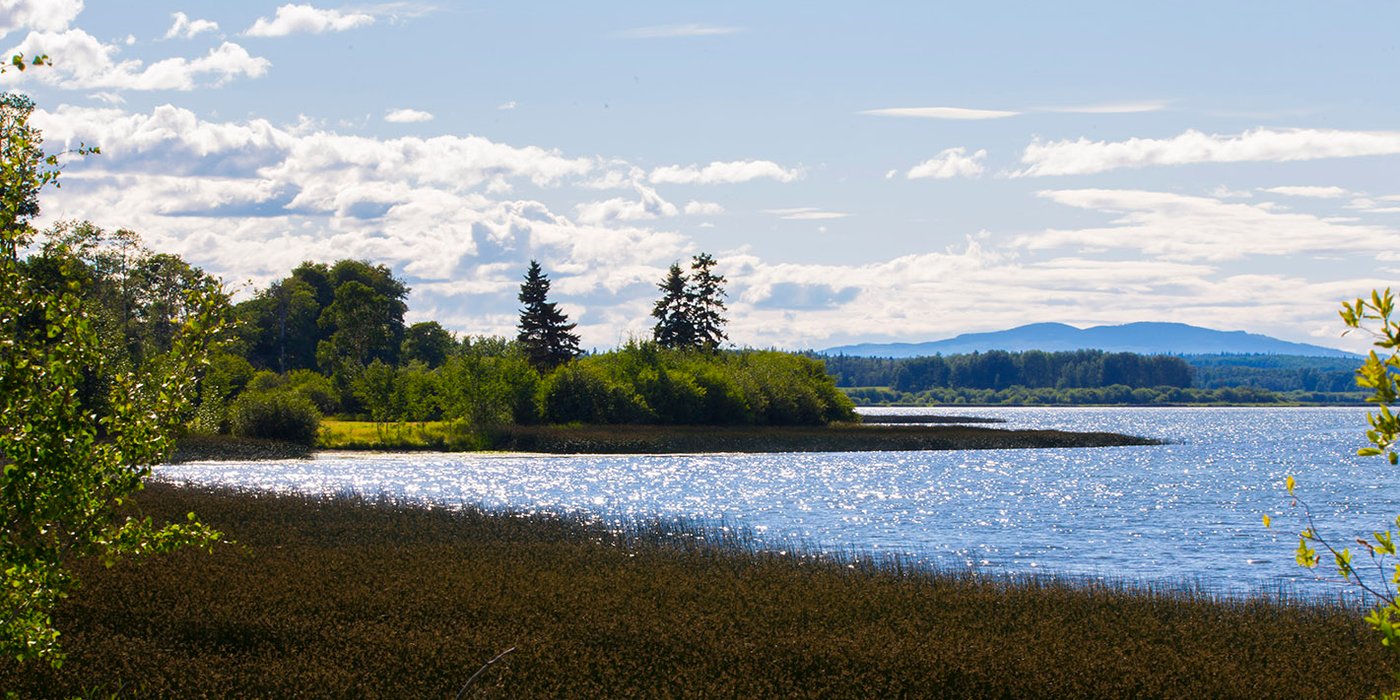 there is a small island in the middle of the lake .