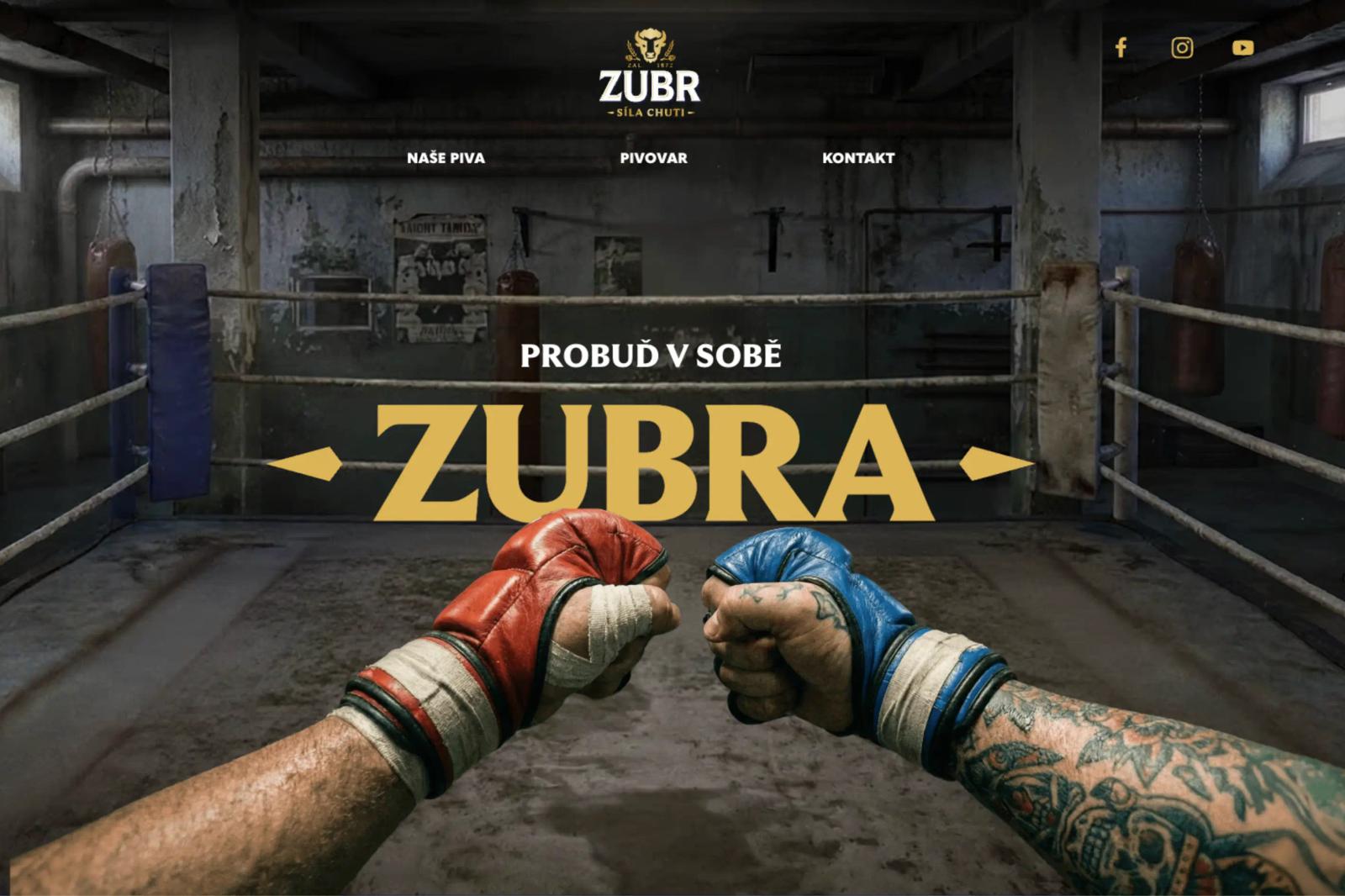 Ukázka webové stránky www.zubr.cz vytvořené ve Webflow