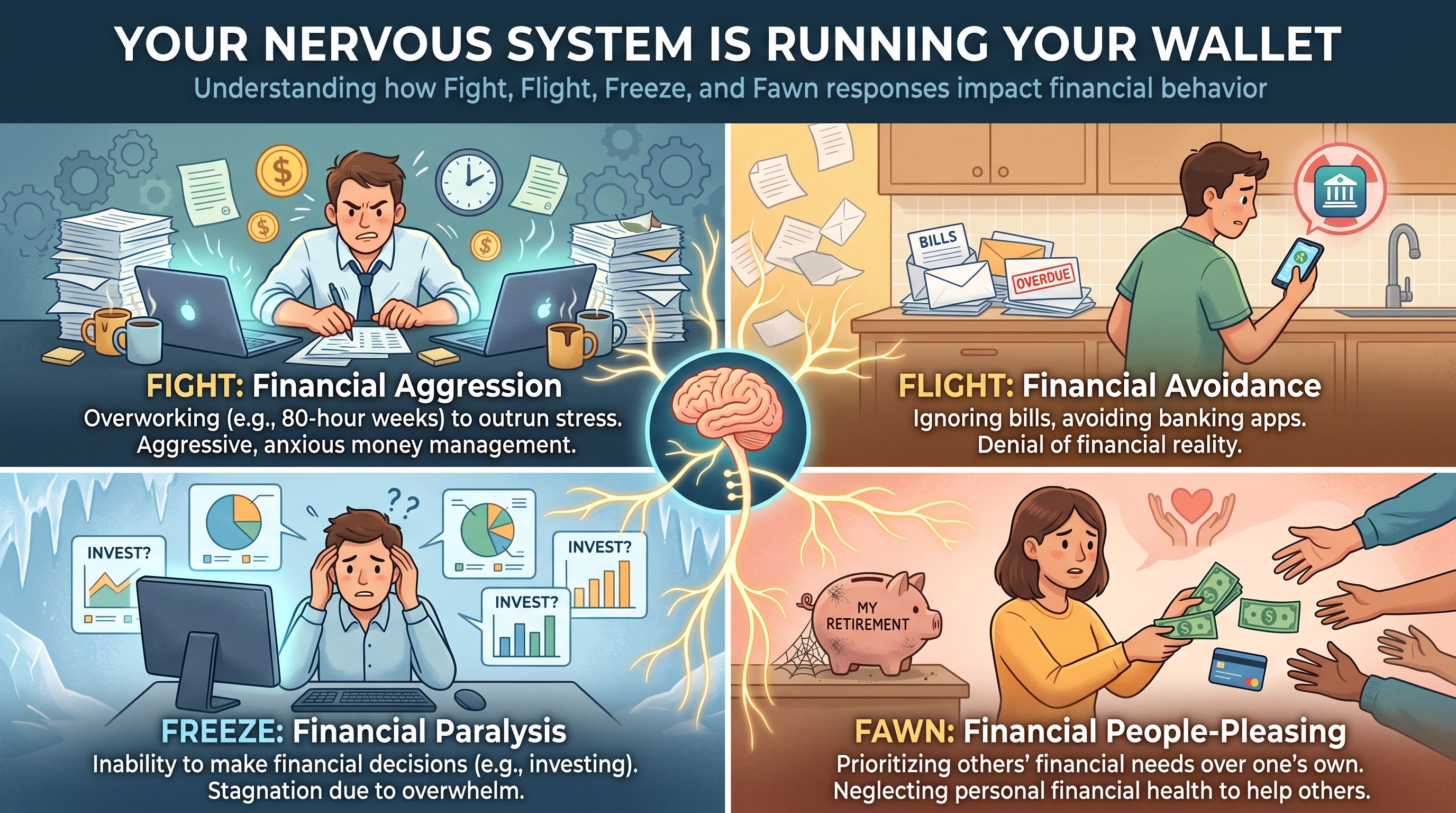Your Nervous System is Running Your Wallet: Fight, Flight, Freeze, and Fawn in Finance