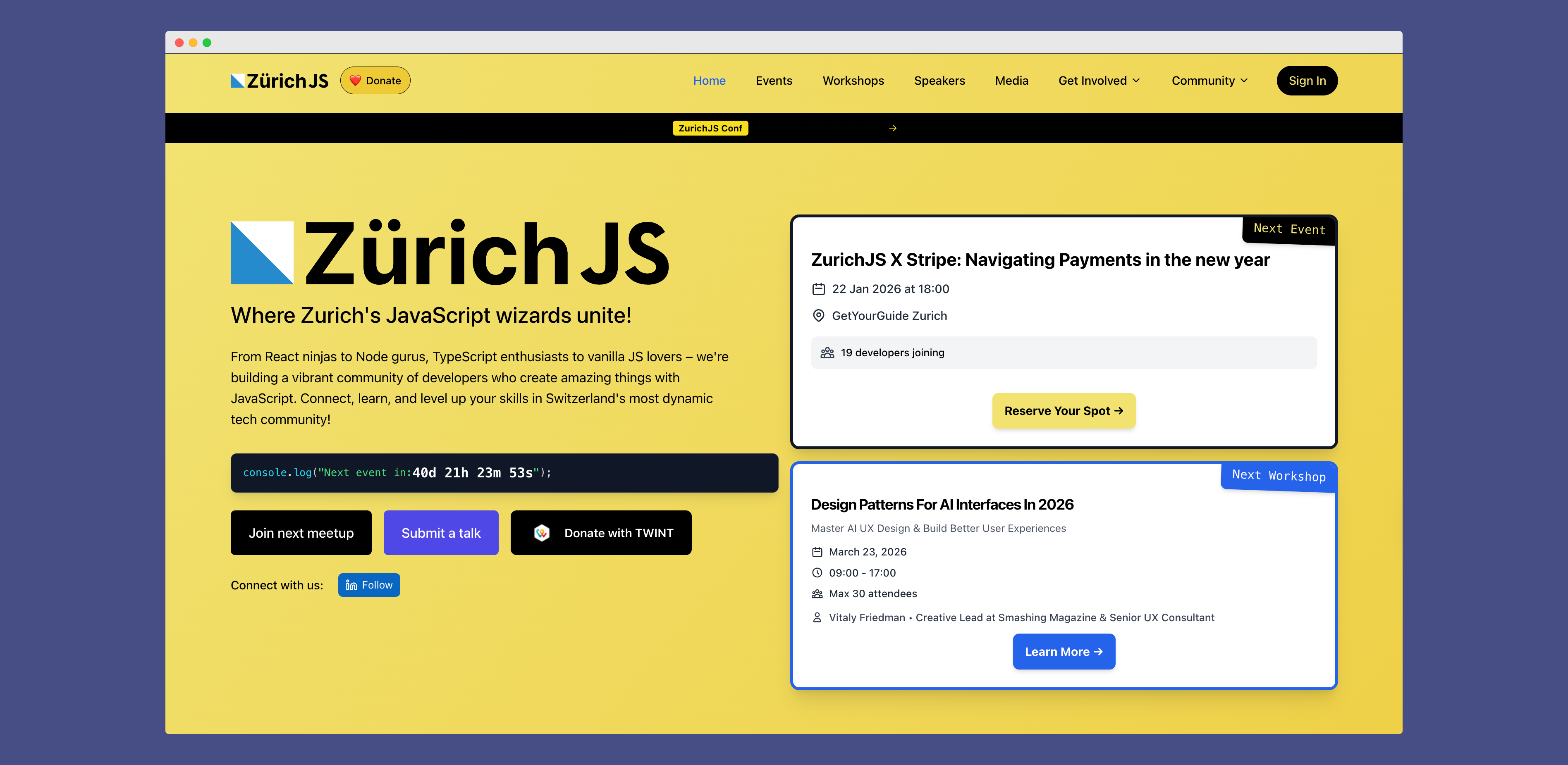 ZurichJS Website