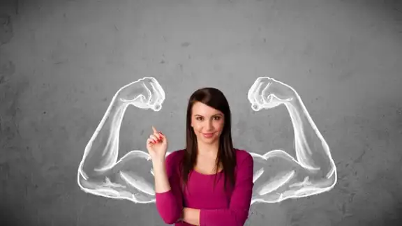 Pretty young woman with sketched strong and muscled arms.jpeg