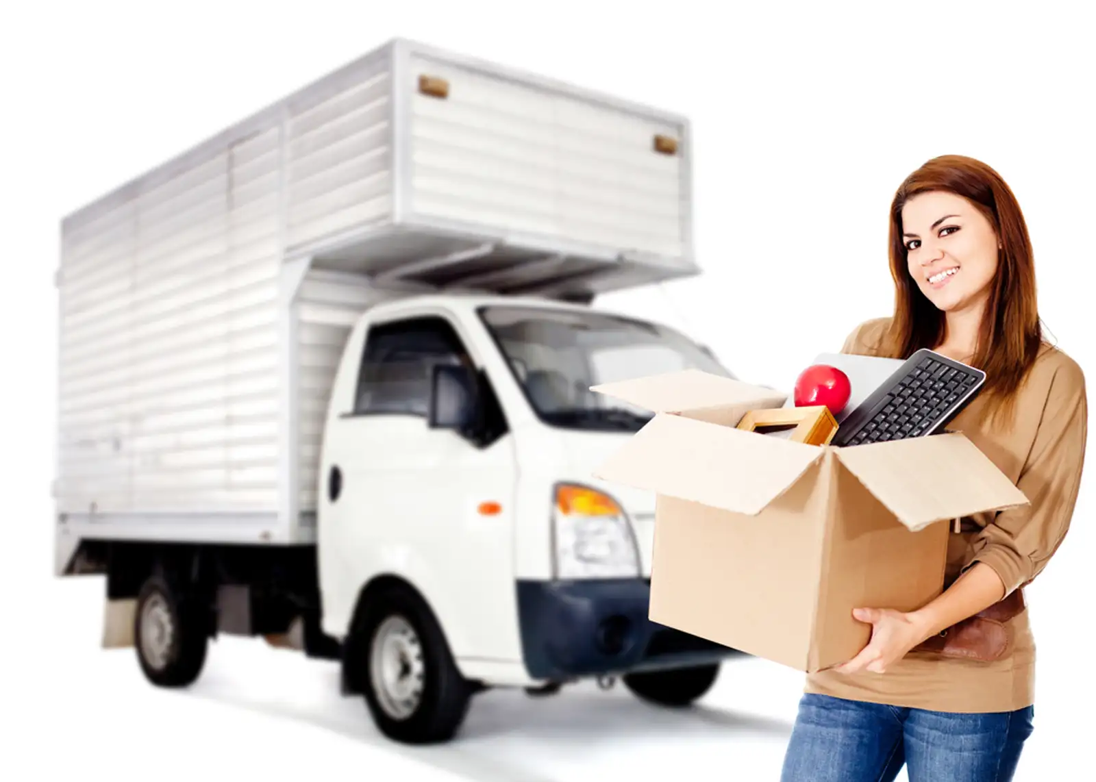 Woman changing house and hiring a moving service - isolated.jpeg