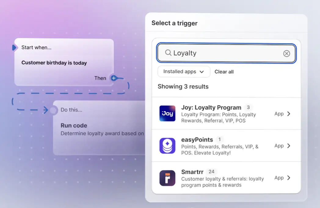 Shopify Flow: nuovo codice per gestire azioni, ricerca e notifiche