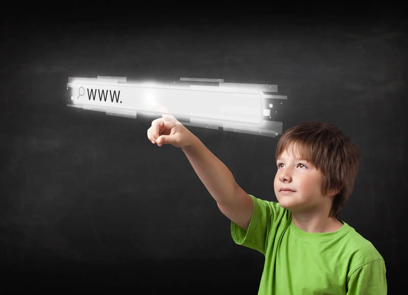 Little boy touching web browser address bar with www sign.jpeg