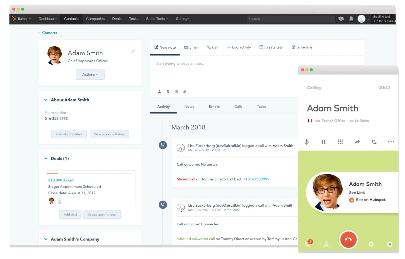 Aircall integrato in Hubspot.png