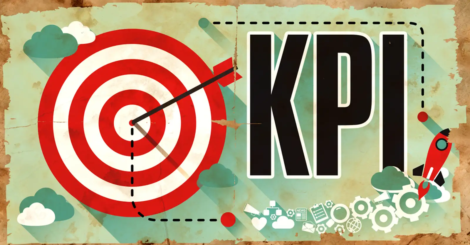 KPI - Key Performance Indicator- Word Drawn on Old Poster. Business Concept in Flat Design..jpeg