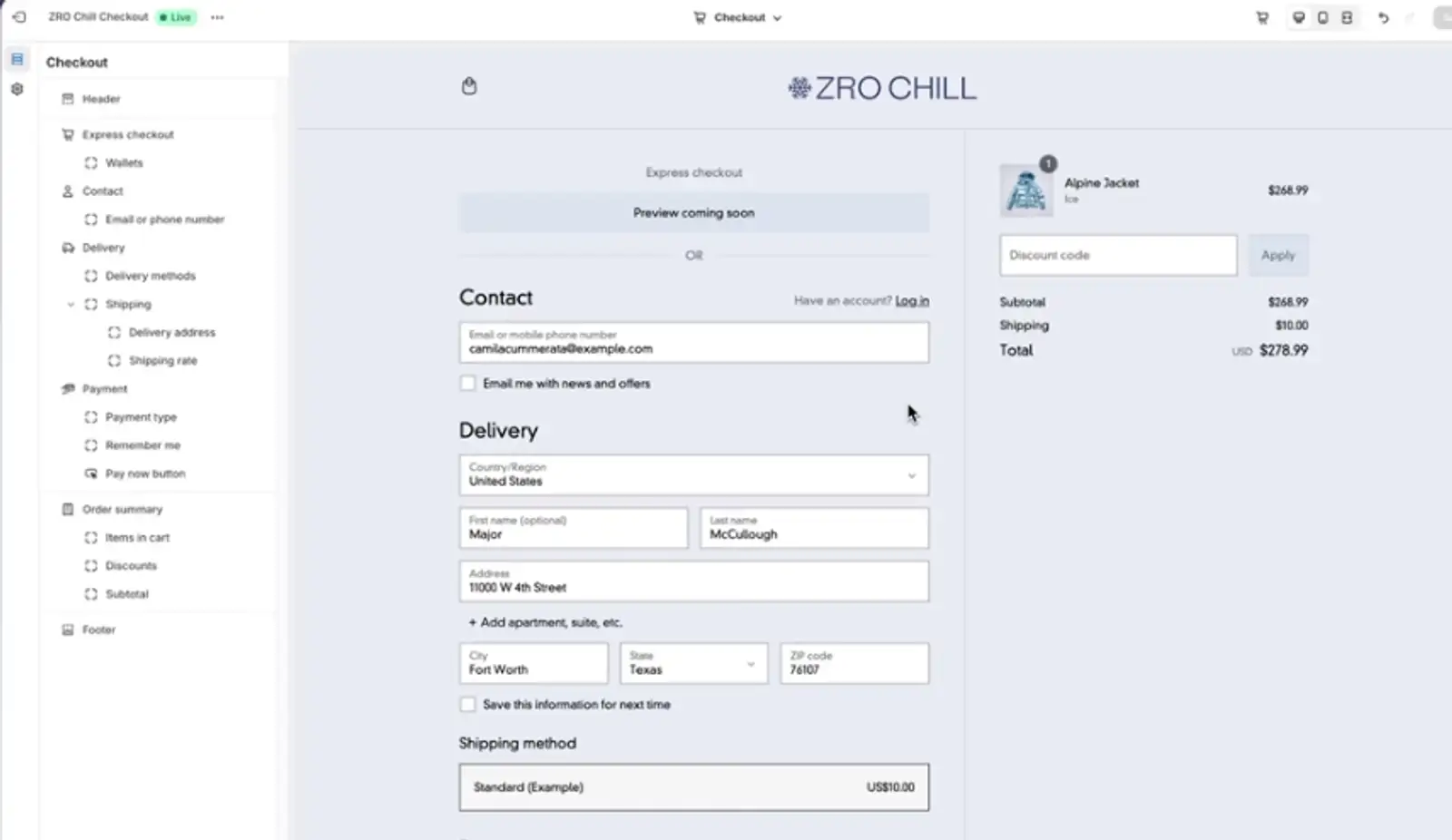 personalizzare il checkout