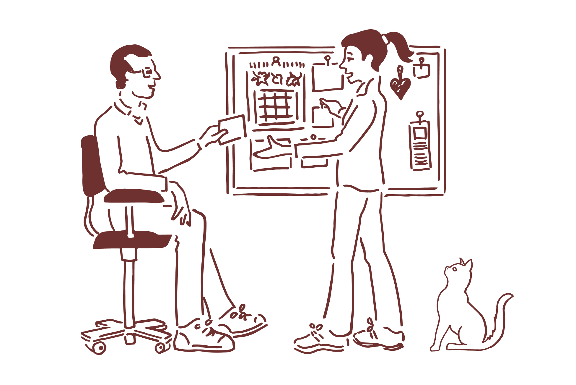 Illustration of women talking