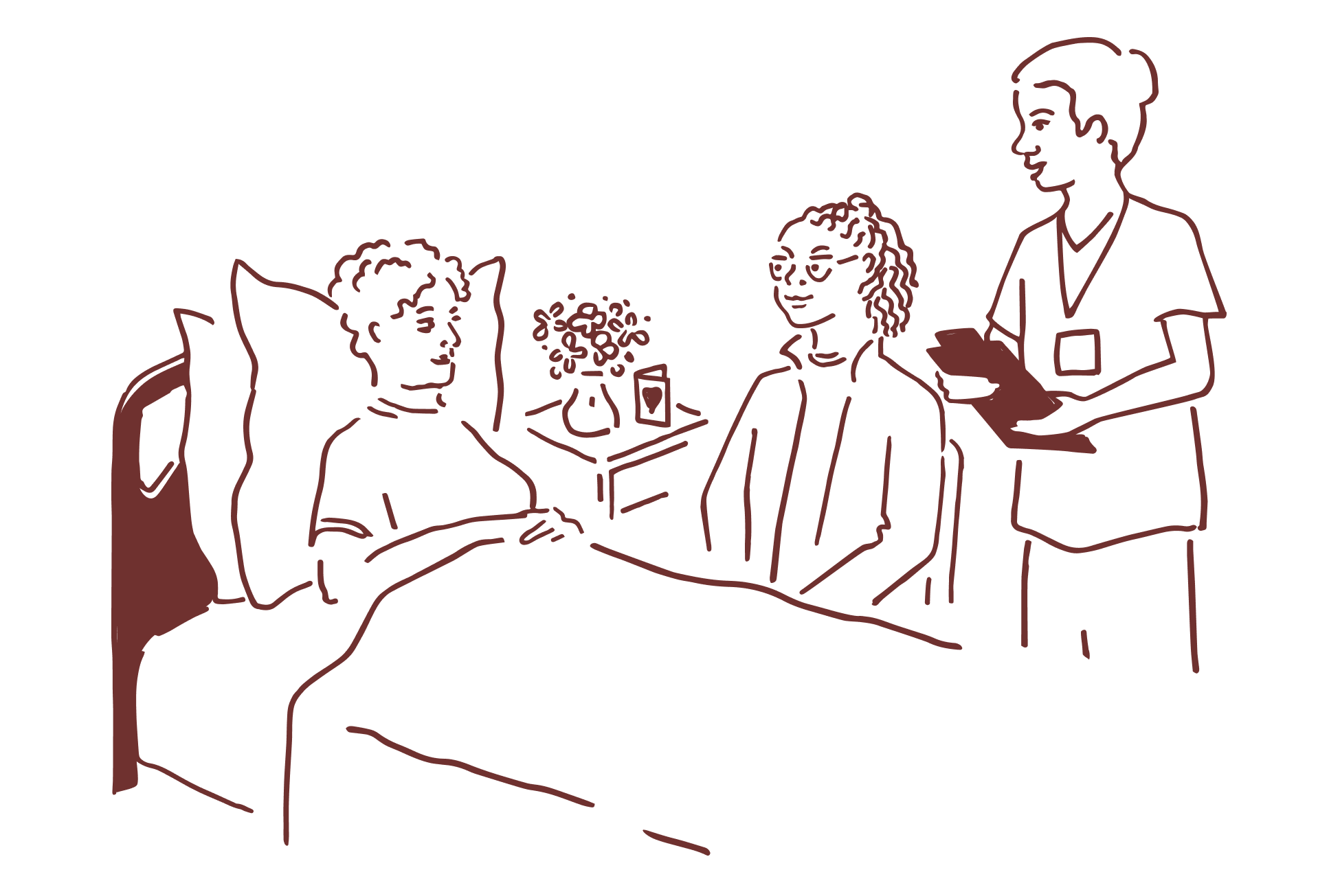 Illustration of woman tying mask