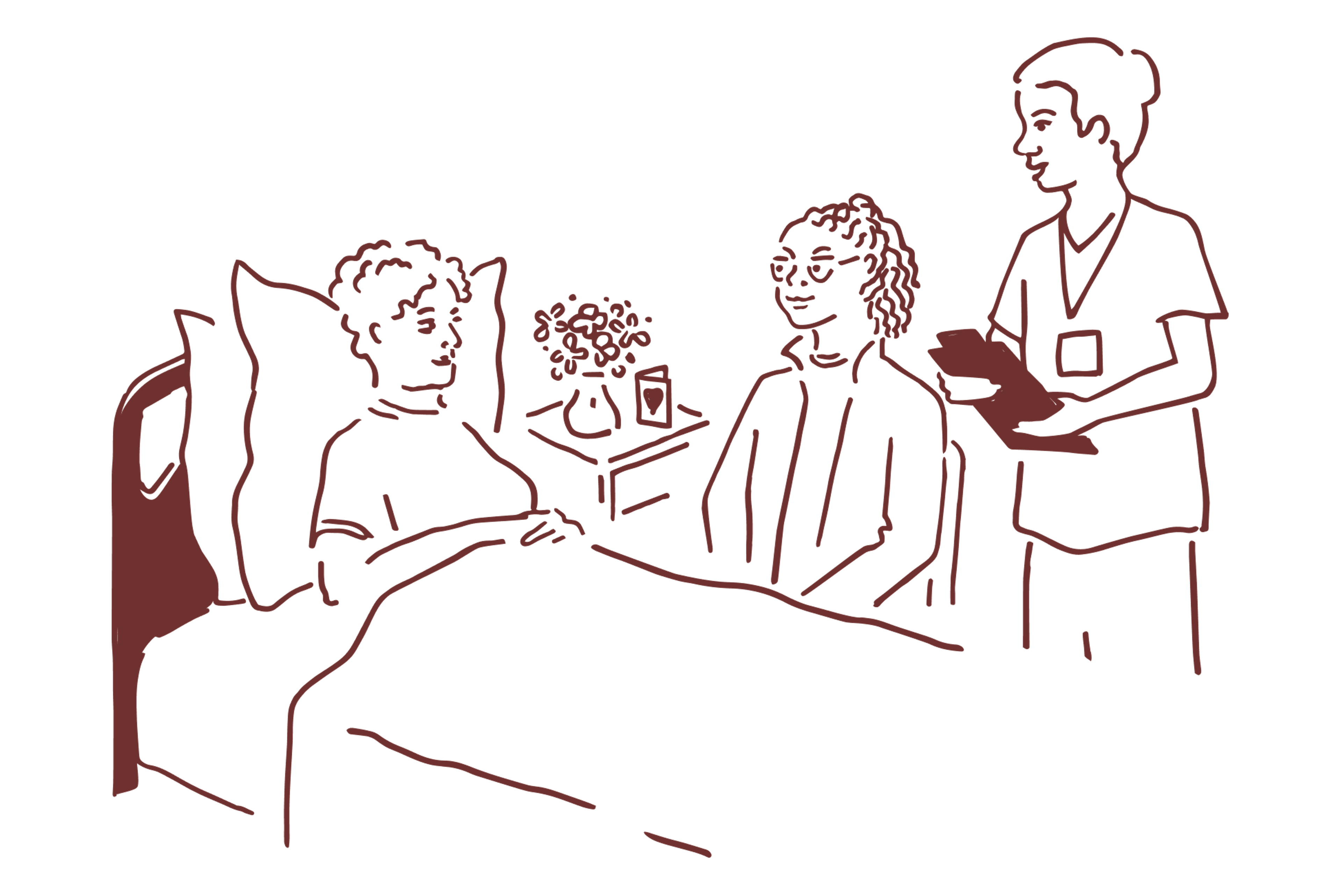 Illustration of woman tying mask