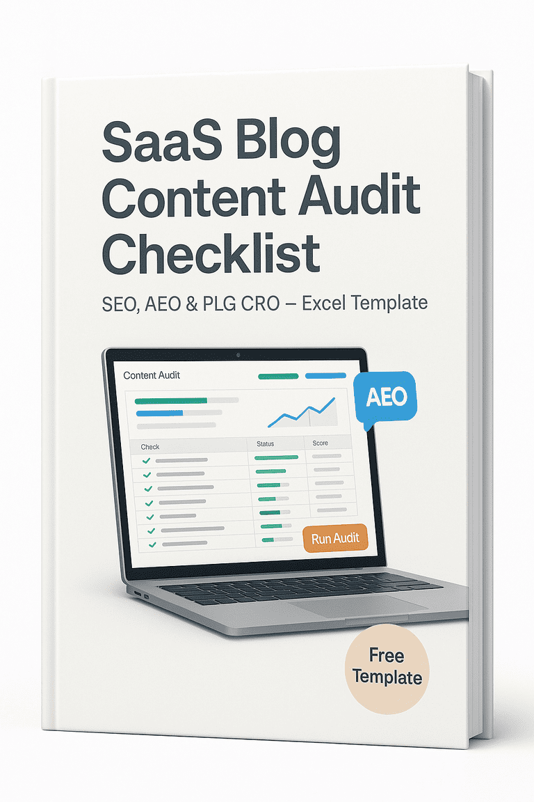 SaaS Blog Content Audit Checklist — SEO, AEO & PLG CRO [Excel Template]