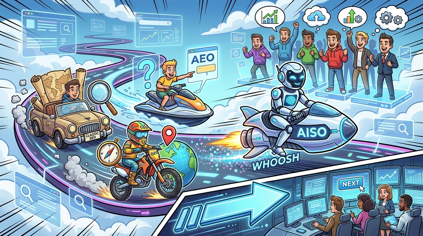 AI Search Engine Optimization (AISO): How It Differs from Classic SEO, AEO & GEO — and What SaaS Teams Should Do Next