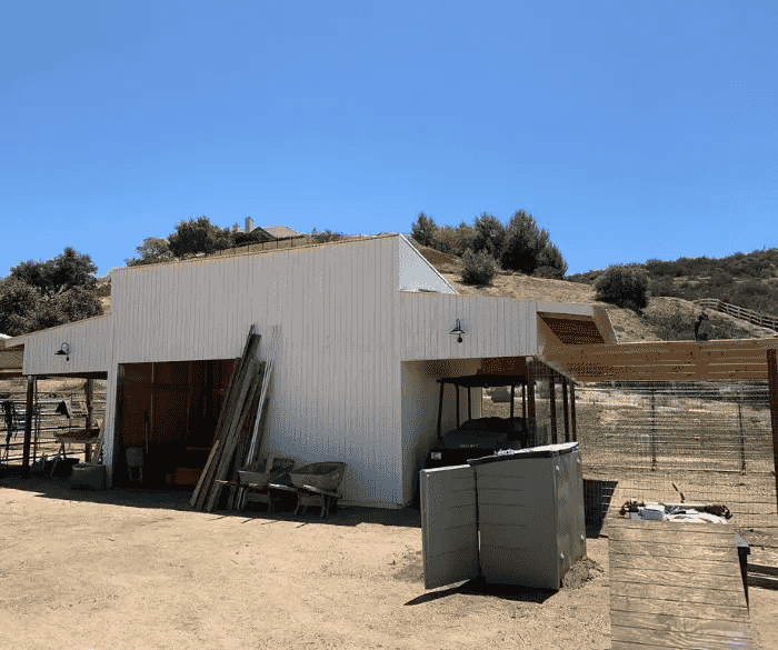 Last finishing touches on the pole barn 