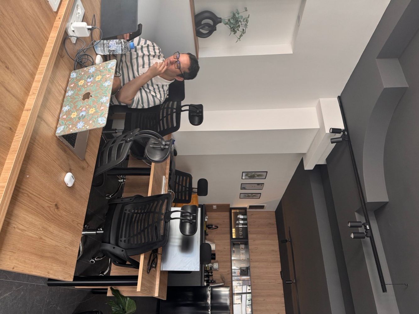 Gonzalo working at the 24h coworking in North Macedonia