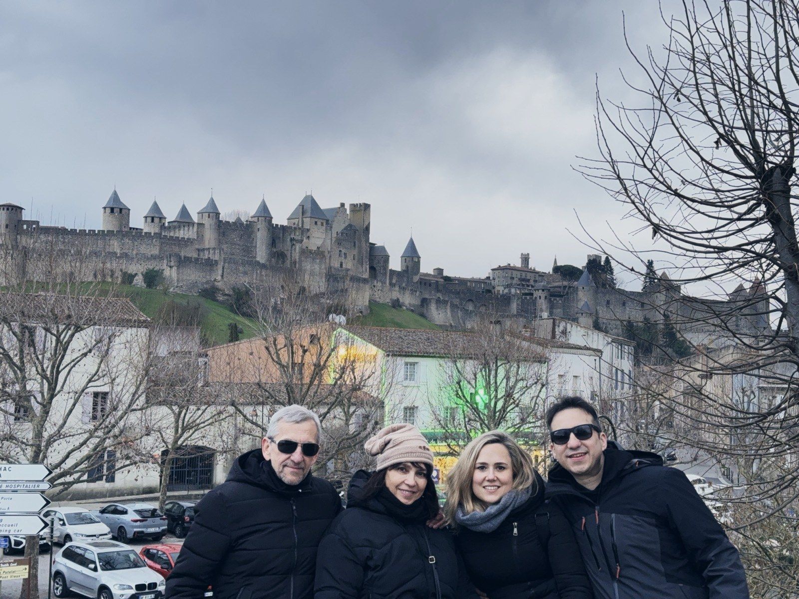 The four of us in front of the Carcassonne citadel