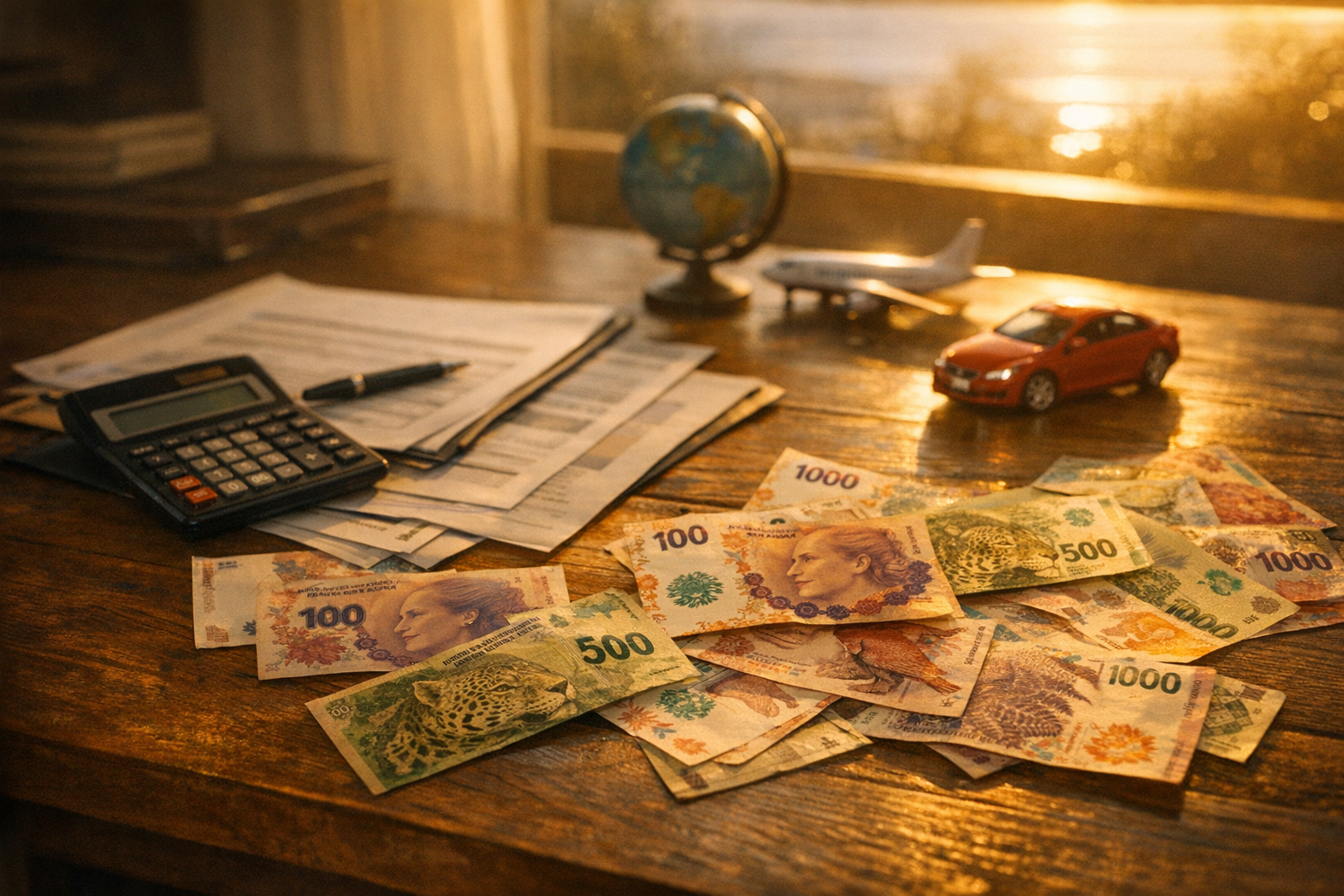Financial documents and calculator on desk - import planning