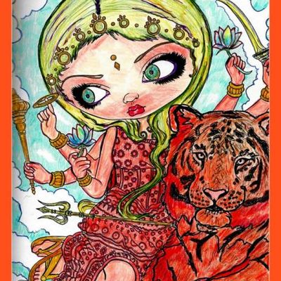durga chevauche le tigre