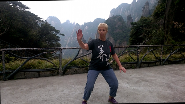 démonstration devant les chinois du mont QI YUN SHAN