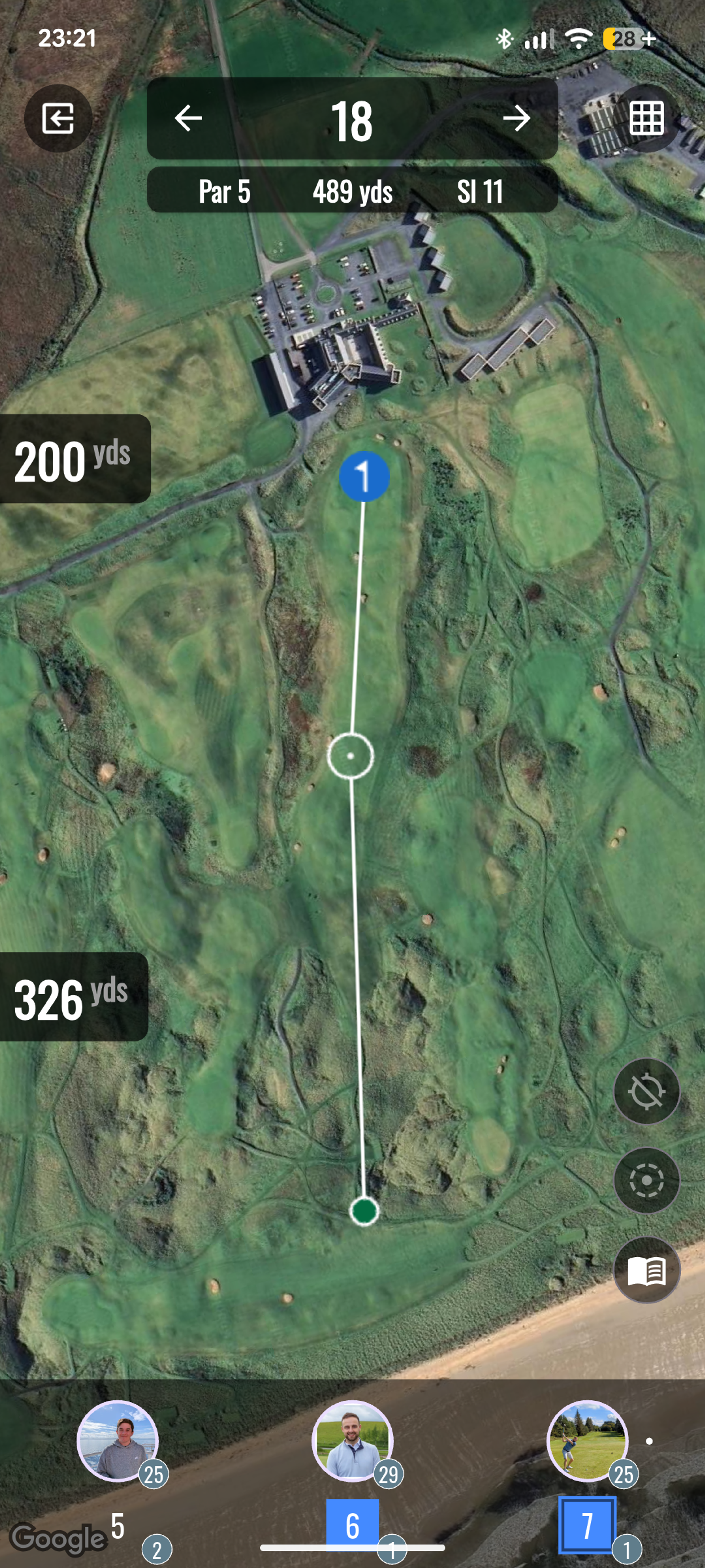 GPS yardages