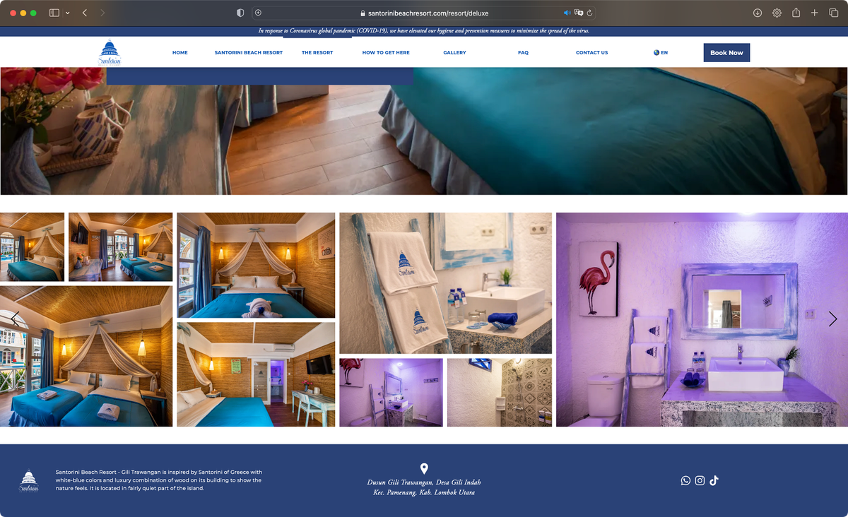 Santorini Beach Resort Website, image 1