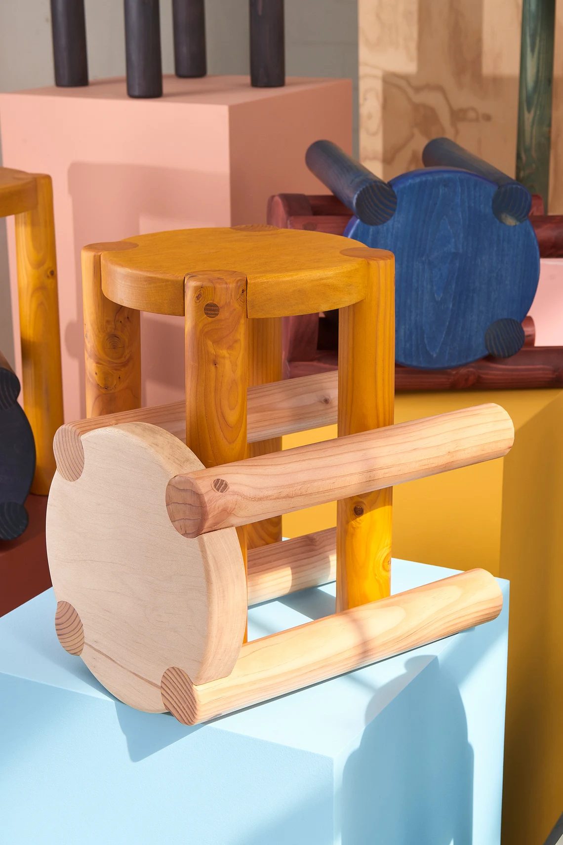 Stools Displayed on Pedestal